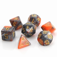 POLY RPG SET - ORANGE/SILVER ALLOY