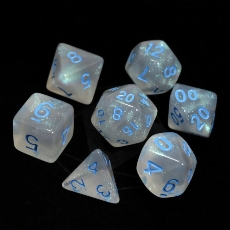 POLY RPG SET - GLACIAL MOONSTONE W/BLUE