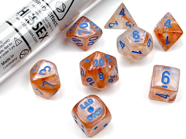 Borealis® Polyhedral Rose Gold/light blue Luminary 7-Die Set