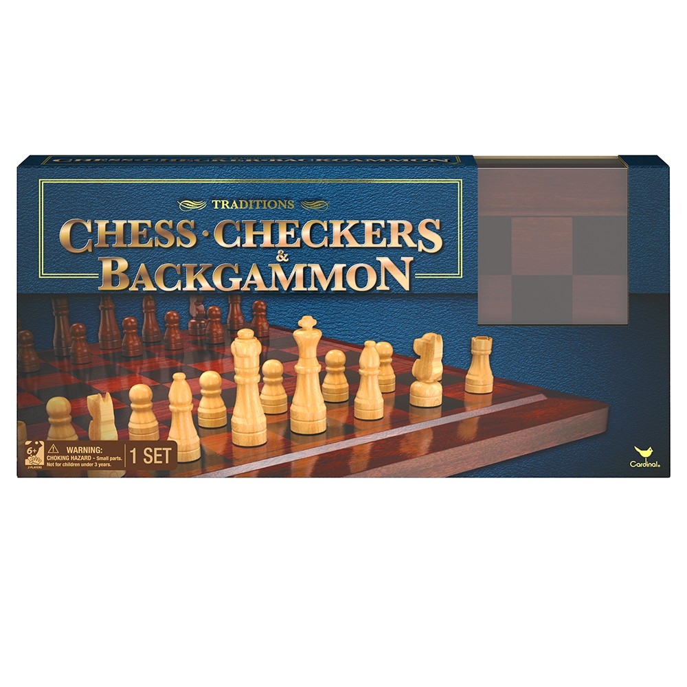 Jeu d'Échecs/Dames/Backgammon 3 en 1