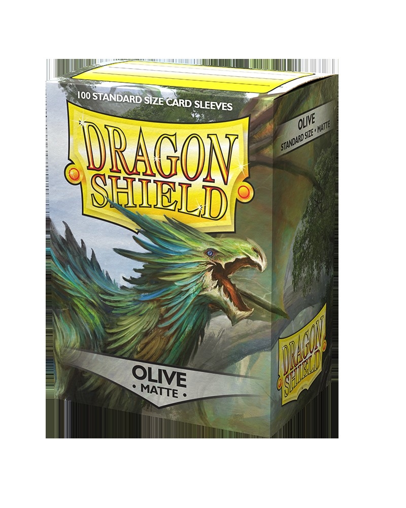 Dragon Shield Olive Matte 100 Standard Size Card Sleeves