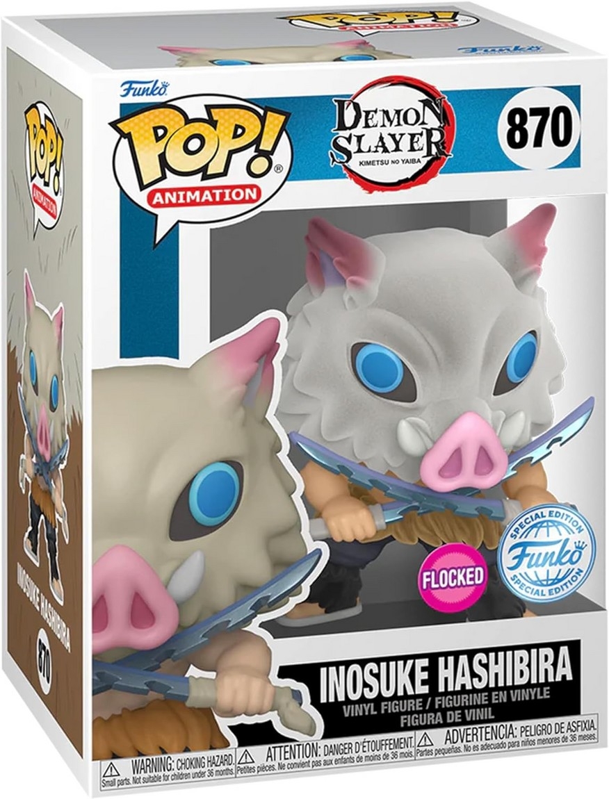 Funko Pop! Animation Demon Slayer-Inosuke Hashibira Flocked Special Edition #870